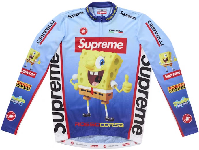 Supreme SpongeBob SquarePants Castelli L/S Cycling Jersey Blue