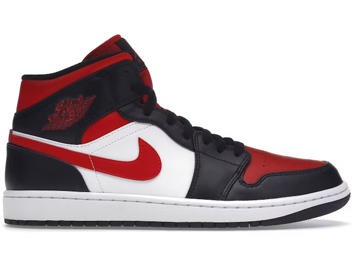 Air Jordan 1 Mid Black White Red