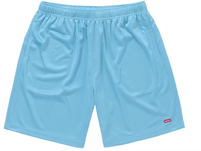 Supreme Small Box Baggy Mesh Short Cyan