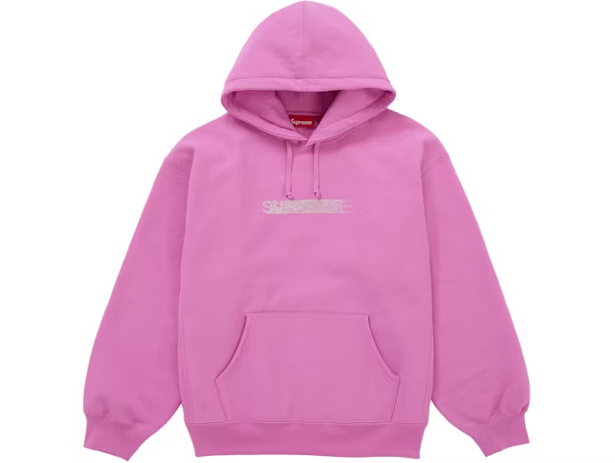 Supreme Swarovski Motion Logo Hooded Sweatshirt Pink