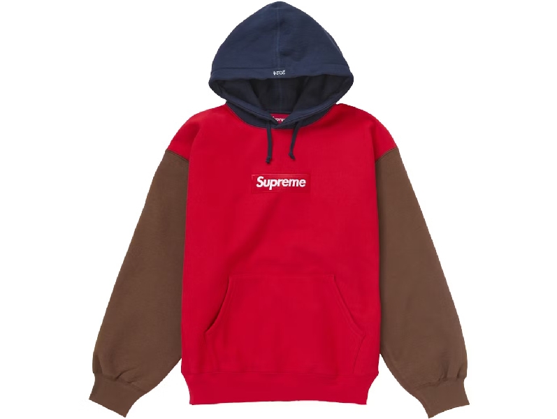 Supreme Box Logo Hooded Sweatshirt Red Brown