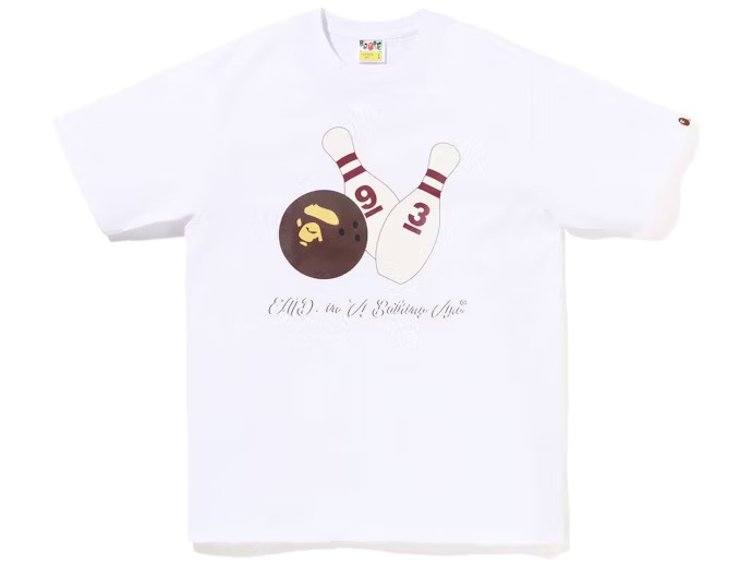 BAPE x END. Bowling #1 Tee White