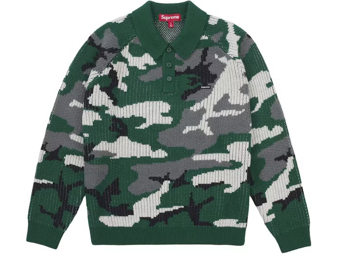 Supreme Small Box Logo Polo Sweater Green