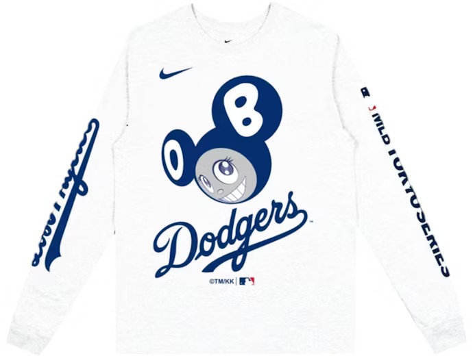 NIke x Takashi Murakami x MLB World Tour Tokyo Series 2025 Dodgers L/S Tee White