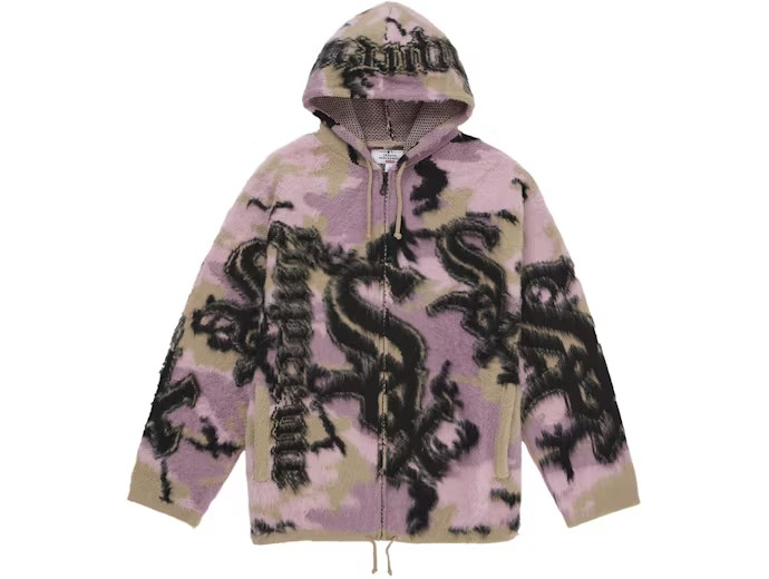 Supreme Chicago White Sox Zip Up Hooded Sweatshirt Pink Camo