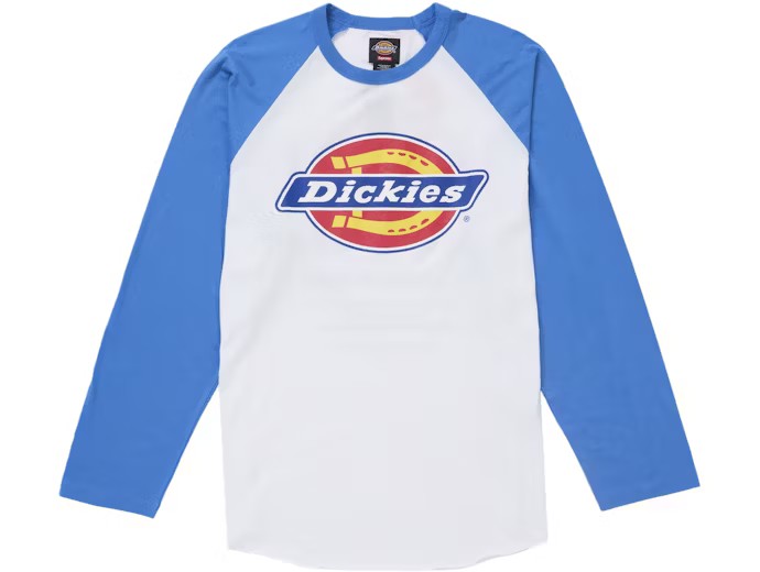 Supreme x Dickies Raglan L/S White Blue