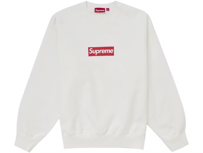 Supreme Washed Box Logo Crewneck White