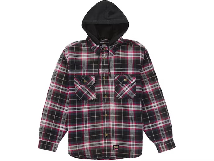 Supreme x Dickies Hooded Quiled Flanne Black