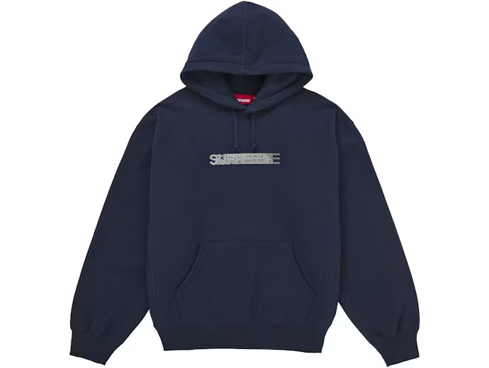 Supreme x Swarovski Motion Logo Hooded Navy