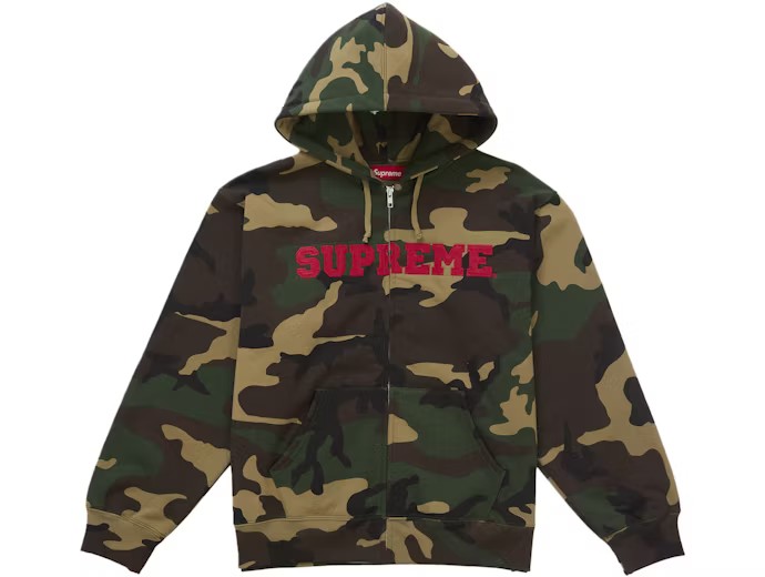 Supreme Collegiate Applique Zip Up Camo