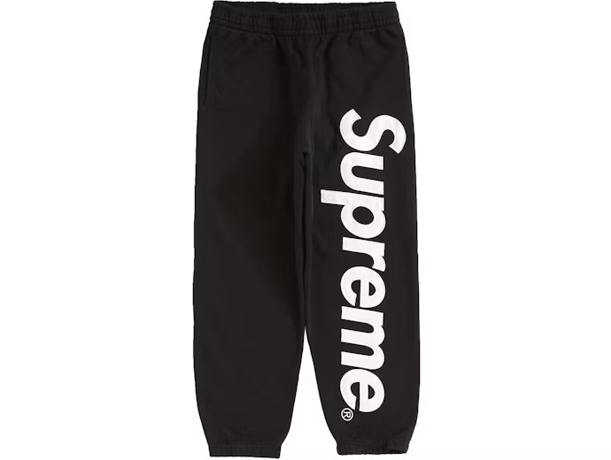Supreme Satin Applique Sweatpants Black