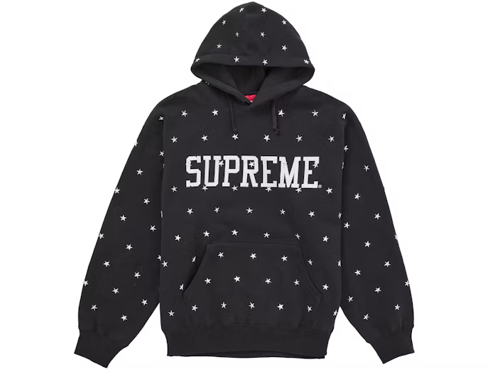 Supreme Star Studded Hooded Sweatshirt Black