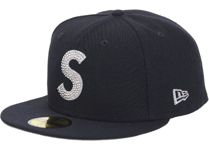 Supreme Swarovski S Logo New Era 59Fifty Fitted Hat Navy