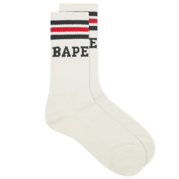 Bape A Bathing Ape Stripe Socks Black&Red