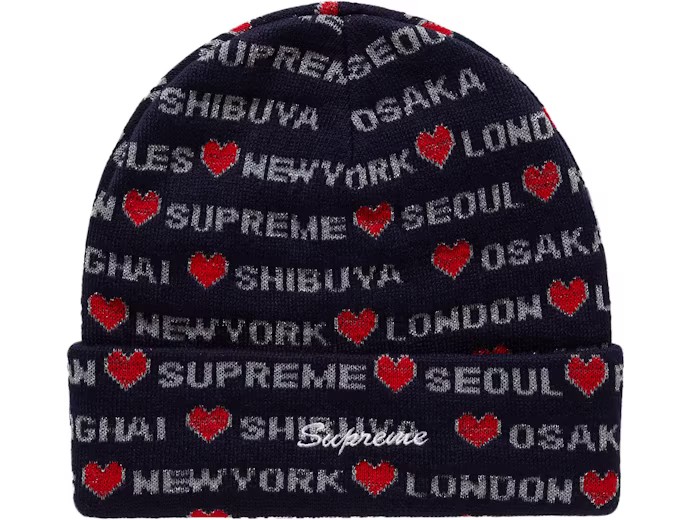 Supreme Hearts Beanie Navy