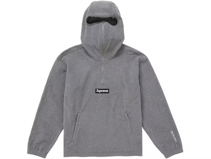 Supreme Polartec Face mask Half Zip Grey