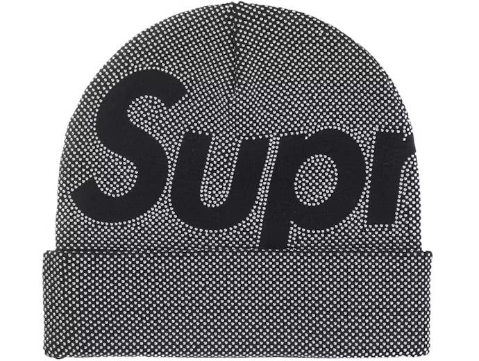 Supreme Studded Knockout Big Logo Beanie Black