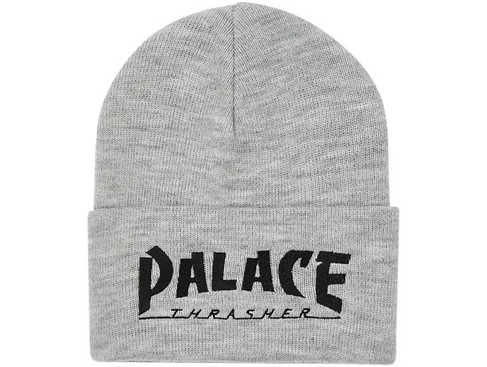 Palce x Thrasher Beanie Grey