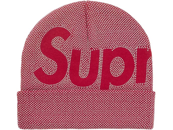 Supreme Studded Knockout Big Logo Beanie Red
