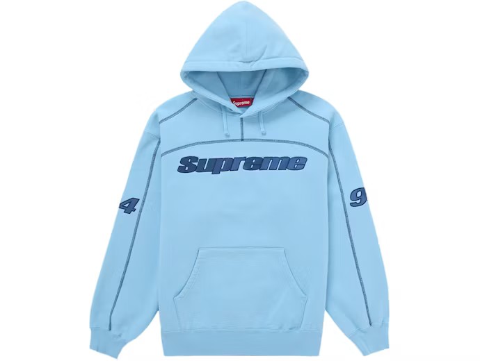 Supreme Overlock Hooded Sweatshirt Light Blue