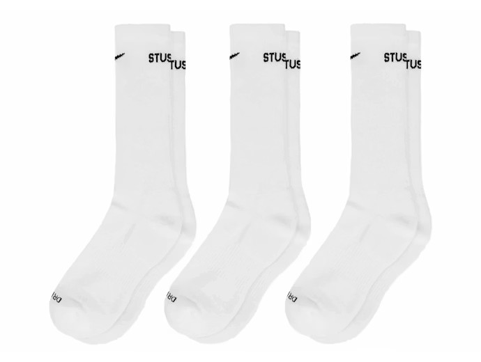 Nike X Stussy Crew Socks 3-pack White 46-50
