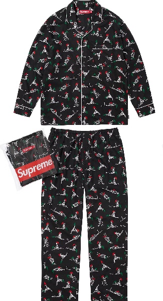Supreme Christmas Pajamas Set Black
