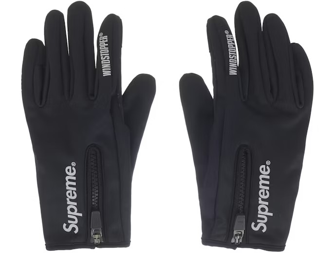 Supreme WINDSTOPPER Zip Gloves Black