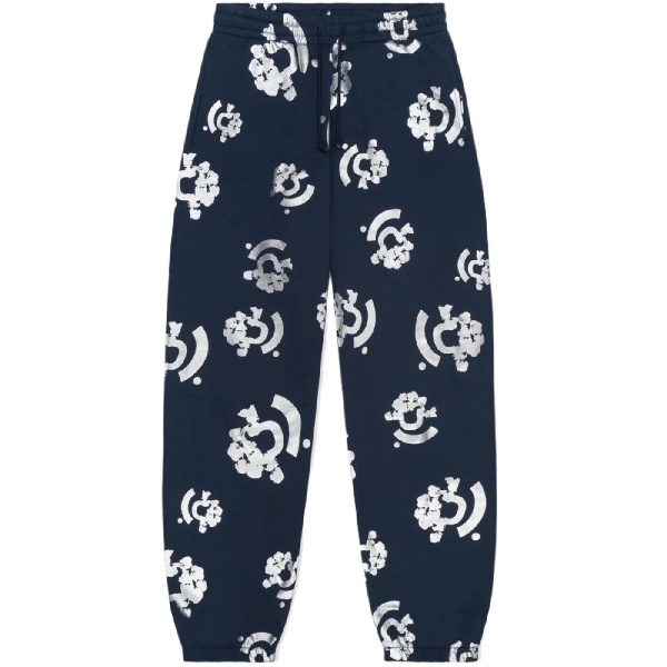 Denim Tears Sweatpants Silver Print Blue