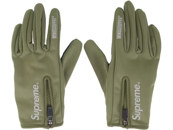 Supreme WINDSTOPPER Zip Gloves Olive