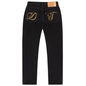 Denim Tears x Levi’s Metallic Gold Script 501 Black