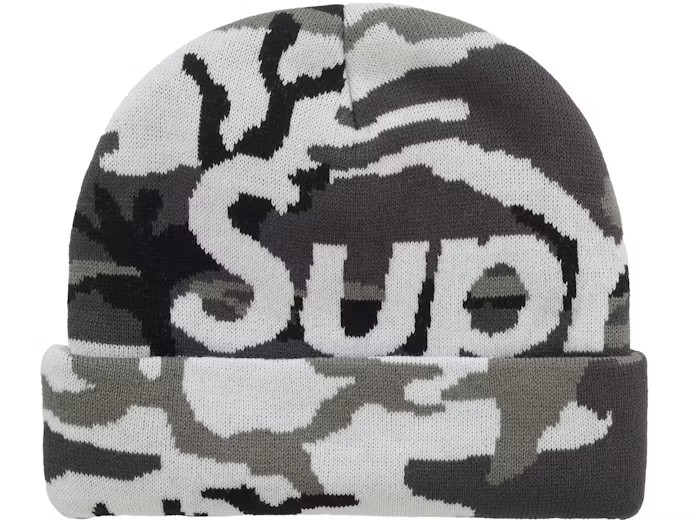 Supreme Big Logo Beanie Snow Camo