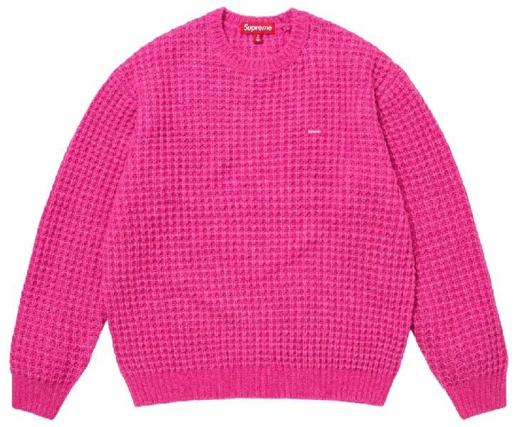 Supreme Small Box Waffle Sweater 'Pink’