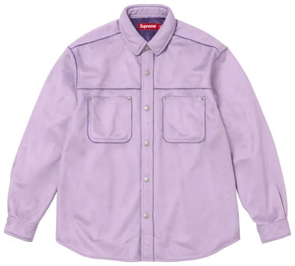 Supreme Faux Suede Snap Shirt Lavender