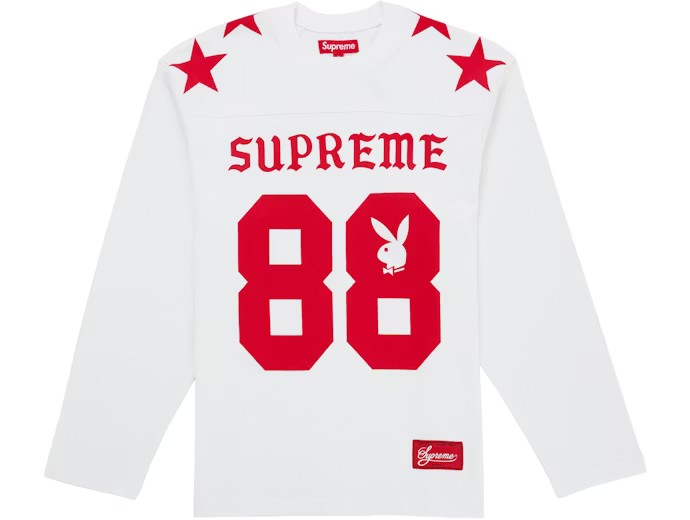 Supreme Playboy L/S Football Top White