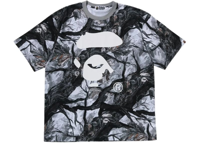 BAPE Tree Edge Camo Ape Face Relaxed Fit Tee White