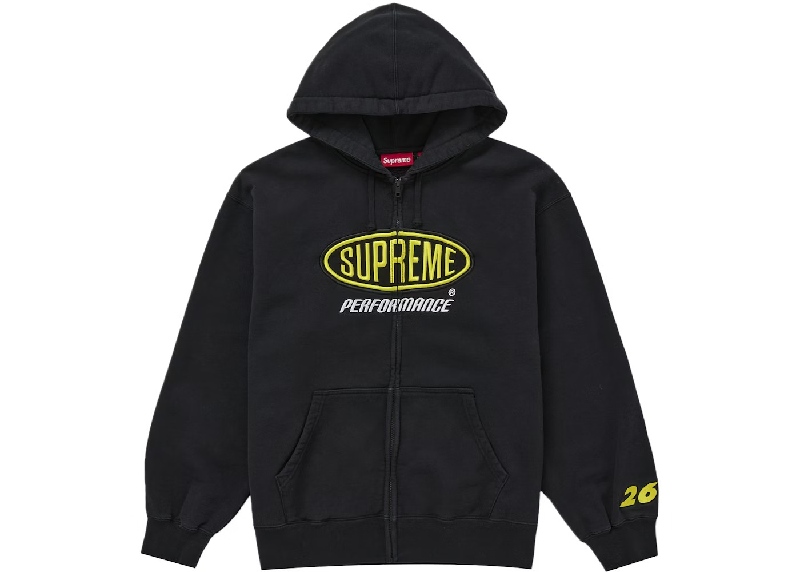 Supreme Performance Zip Up Hooded Sweatshirt Black