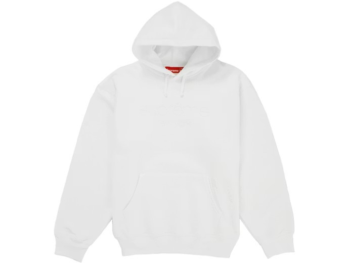 Supreme Classic Logo Hooded Sweatshirt White