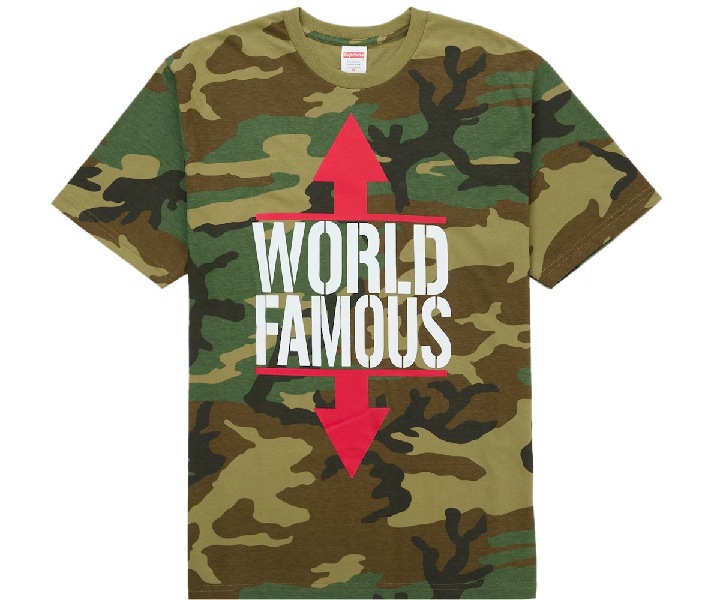 Supreme World Famous Tee Woodland Camo