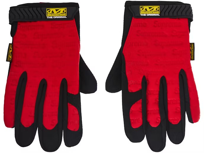 Supreme Mechanix Leather Work Gloves Red