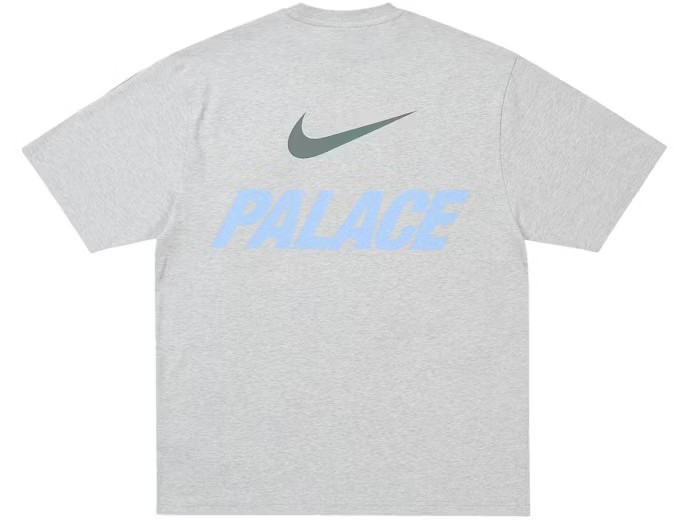 Palace x Nike Font Swoosh T-shirt Grey Marl
