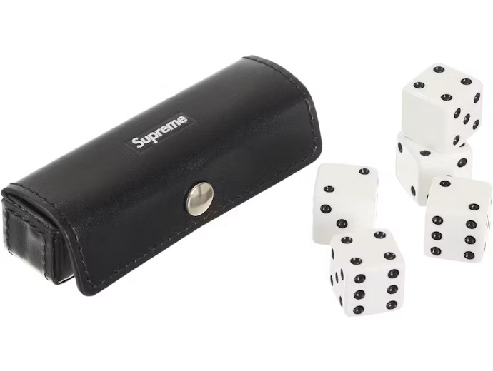Supreme Leather Dice Set Black