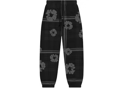 Denim tears Plaid Wreath Sweatpants Black