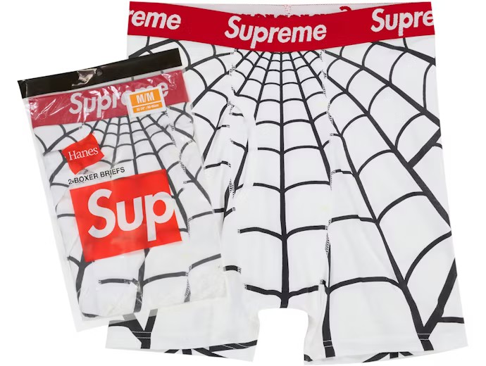 Supreme Hanes Spider-Man Boxer Briefs (2 Pack) White