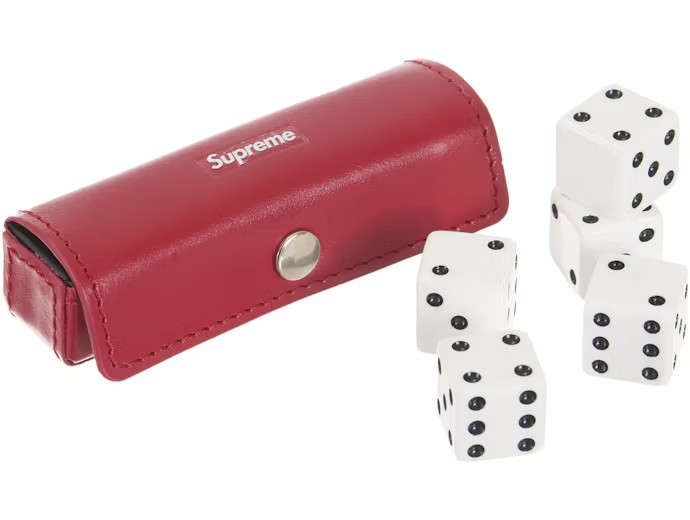 Supreme Leather Dice Set Red
