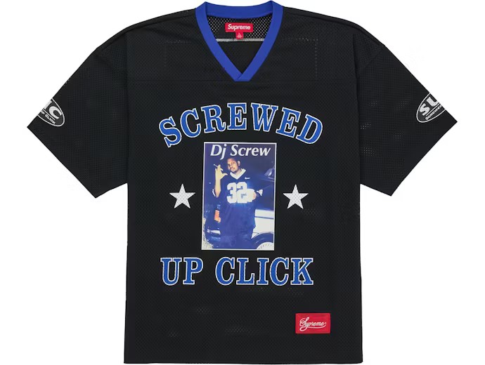 Supreme DJ Screw Football Jersey Black
