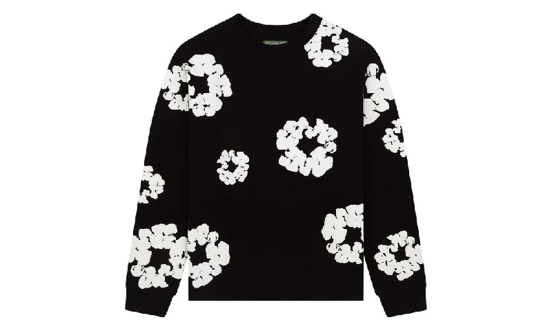 Denim Tears Cotton Wreath LS Tee Black