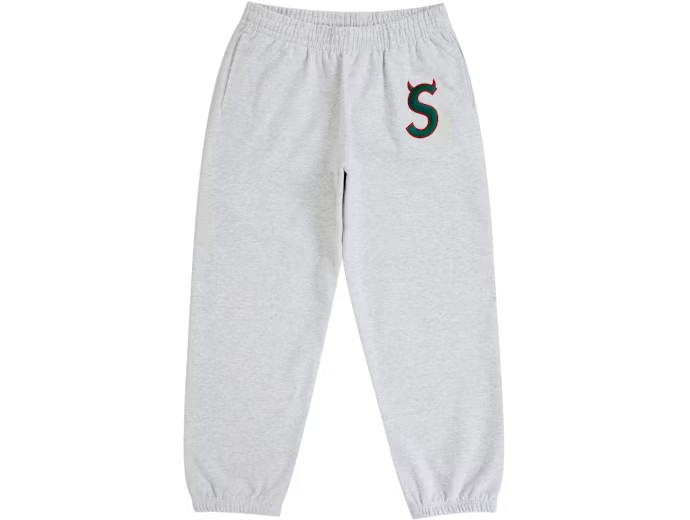 Supreme Devil S Logo Sweatpant Ash Grey