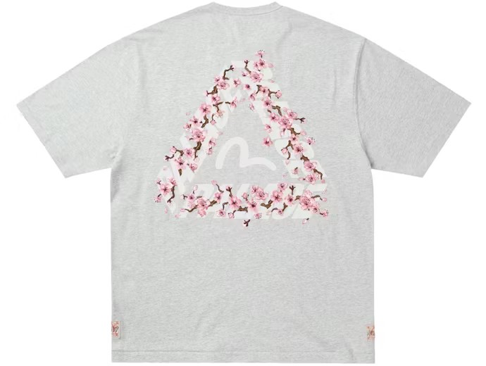 Palace x Evisu Heavy Wash T-Shirt Grey Marl