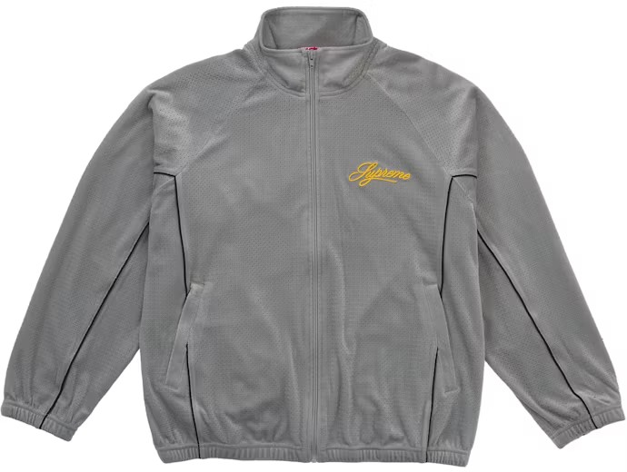 Supreme Velour Mesh Track Jacket Silver