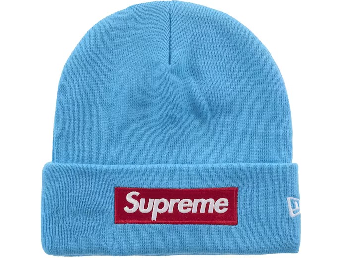 Supreme New Era Box Logo Beanie (FW25) Cyan